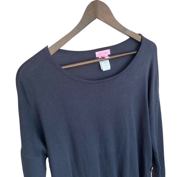 Lilly Pulitzer Navy Blue Fringe Sweater - Size Small - Picture 2 of 4